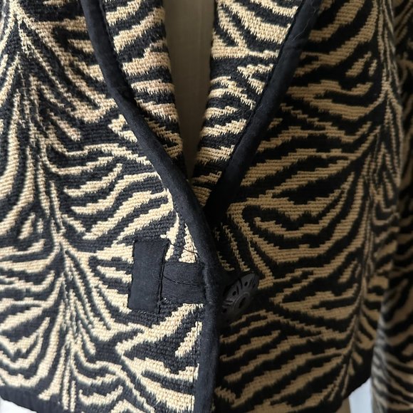 Vintage Zebra Tapestry Cropped Jacket Flashback - Picture 8 of 10
